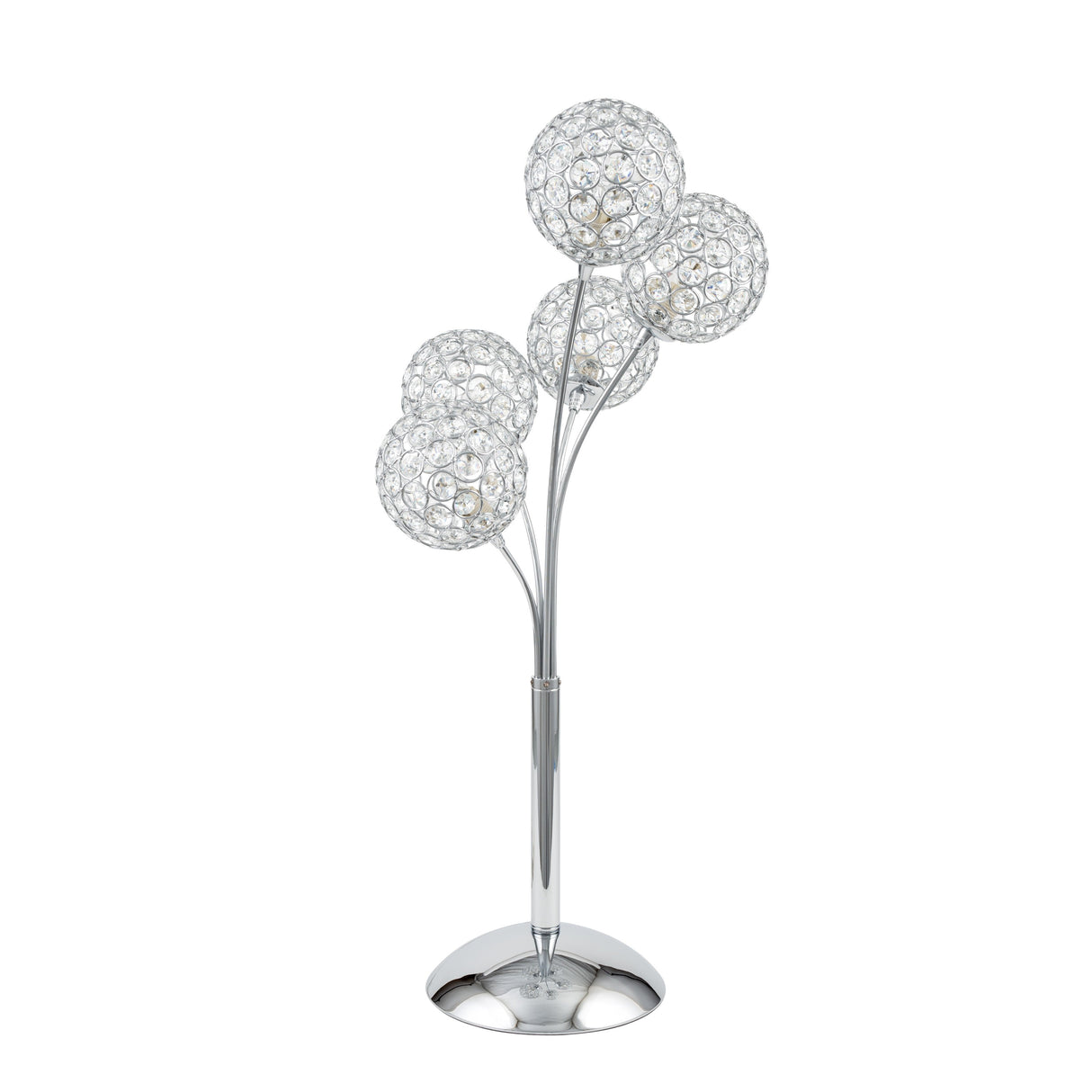 Thailand Crystal Domes Table Lamp // 5 Light  | Finesse -  Home Elegance USA
