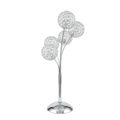 Thailand Crystal Domes Table Lamp // 5 Light  | Finesse -  Home Elegance USA