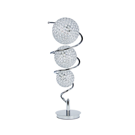Vertical Crystal Sphere Table Lamp // 3 Light  | Finesse -  Home Elegance USA