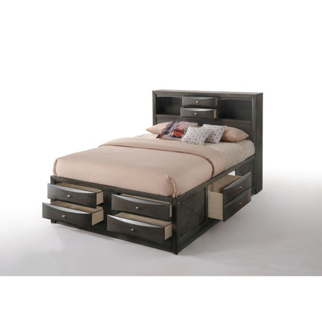 Acme - Ireland Full Bed W/Storage 22710F Gray Oak Finish