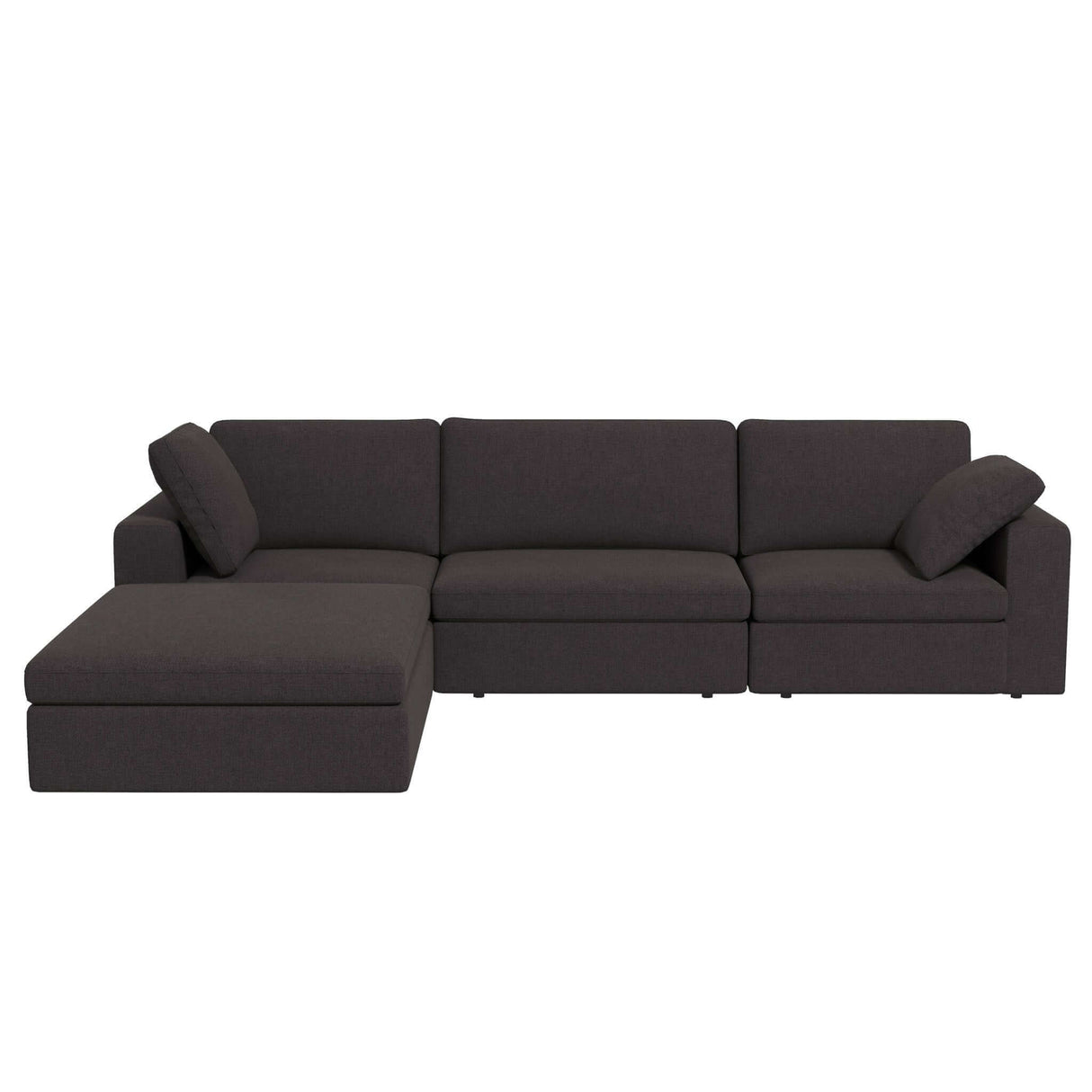 Cecilia Modular Corner Sectional Modern Fabric Sofa Dark Gray Sturdy Design