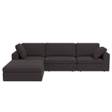 Cecilia Modular Corner Sectional Modern Fabric Sofa Dark Gray Sturdy Design