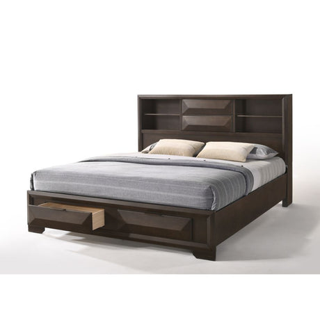 Acme - Merveille EK Bed W/Storage 22867EK Espresso Finish