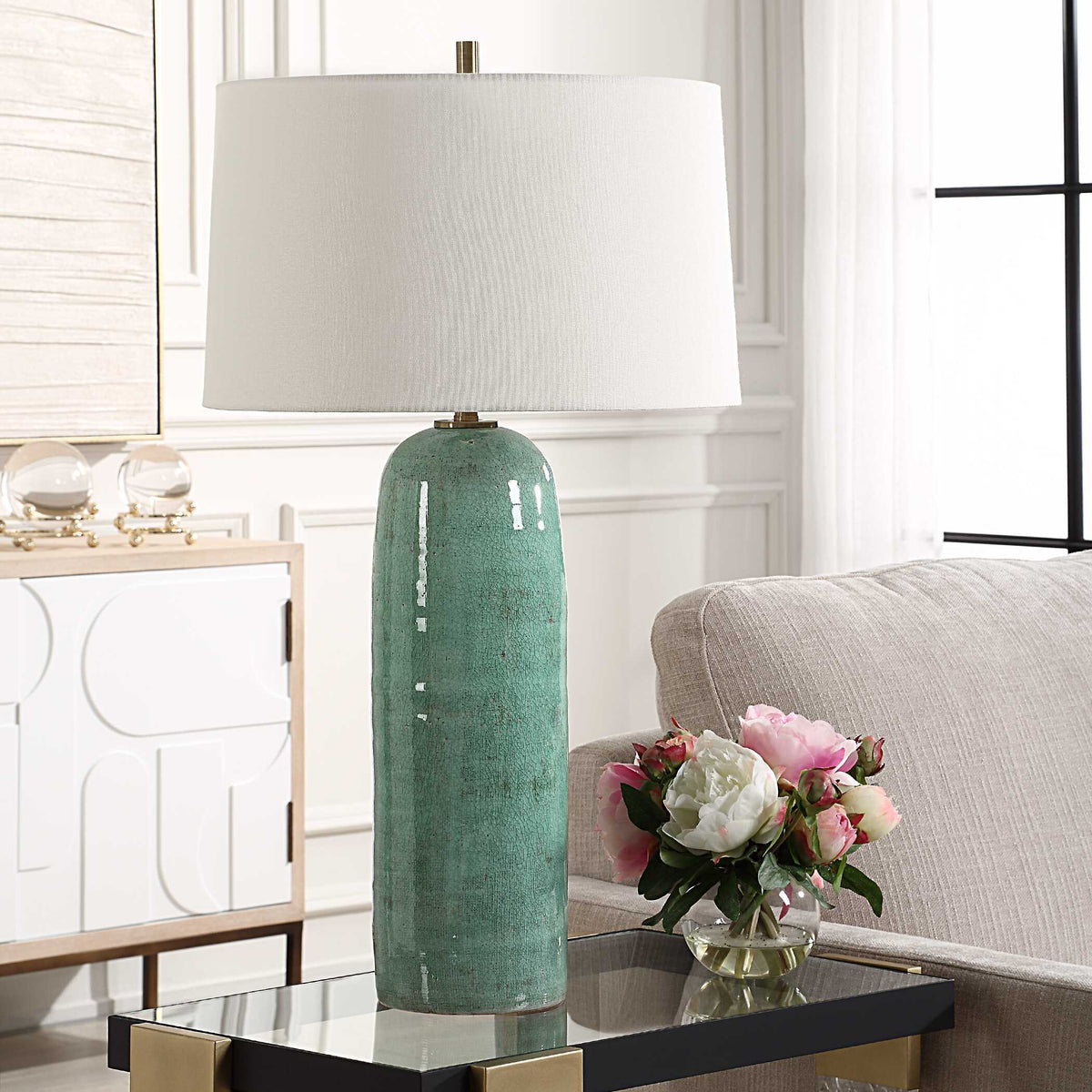 Andale Table Lamp - Green by Uttermost - View 3