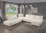 Loanna Beige Linen Modular Sectional with Chaise and Ottoman Modular (Adjustable Seat Back)