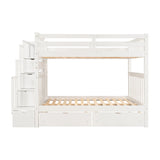 Full Over Full Bunk Bed with Shelves and 6 Storage Drawers, White(Old SKU:LT000046AAK) - sold by Home Elegance USA