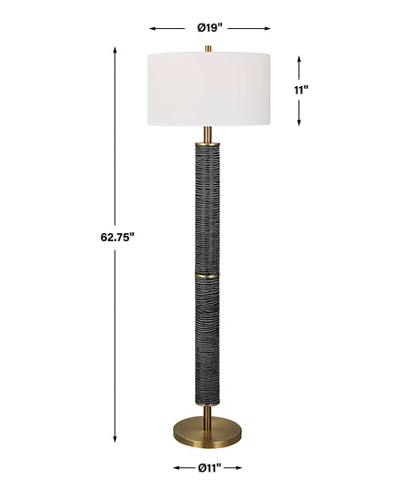 Summit Rustic Floor Lamp - Black / White by Uttermost - View 8