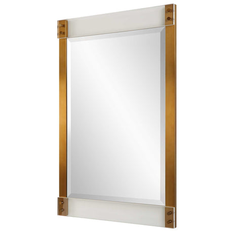 Nera Plated Brass Mirror - White / Light Brown by Uttermost - View 4