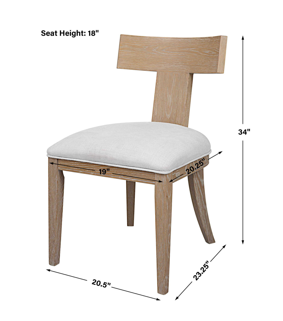 Idris Armless Chair Natural White & Light Brown - White / Light Brown by Uttermost - View 9