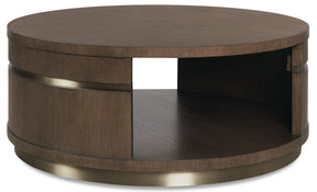 Commerce And Market Roll With It Round Coffee Table - Dark Brown by Hooker Furniture - View 1