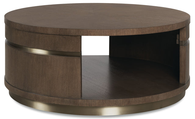 Commerce And Market Roll With It Round Coffee Table - Dark Brown by Hooker Furniture - View 1
