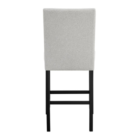 5pc Dining Table Set Counter Height Square Faux Marble Table Top Light Gray Fabric Upholstered Chair Dining Room Wooden Furniture Solid Wood - sold by Home Elegance USA