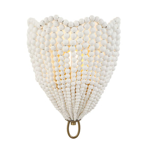 Biddeford 1 Light Beaded Sconce - Gold / White by Uttermost - View 1