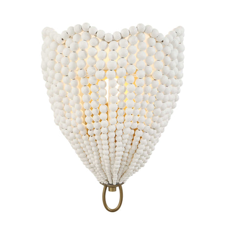 Biddeford 1 Light Beaded Sconce - Gold / White by Uttermost - View 1