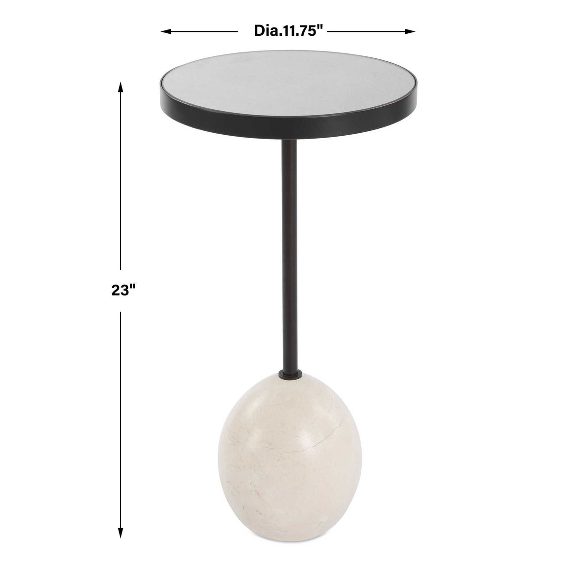 Odesa Marble Accent Table - Black / White by Uttermost - View 7