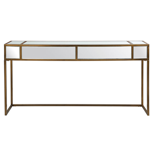 Reflect Mirrored Console Table - White / Yellow by Uttermost - View 1