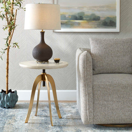 Alice Oak Adjustable Accent Table - Gold by Uttermost - View 3