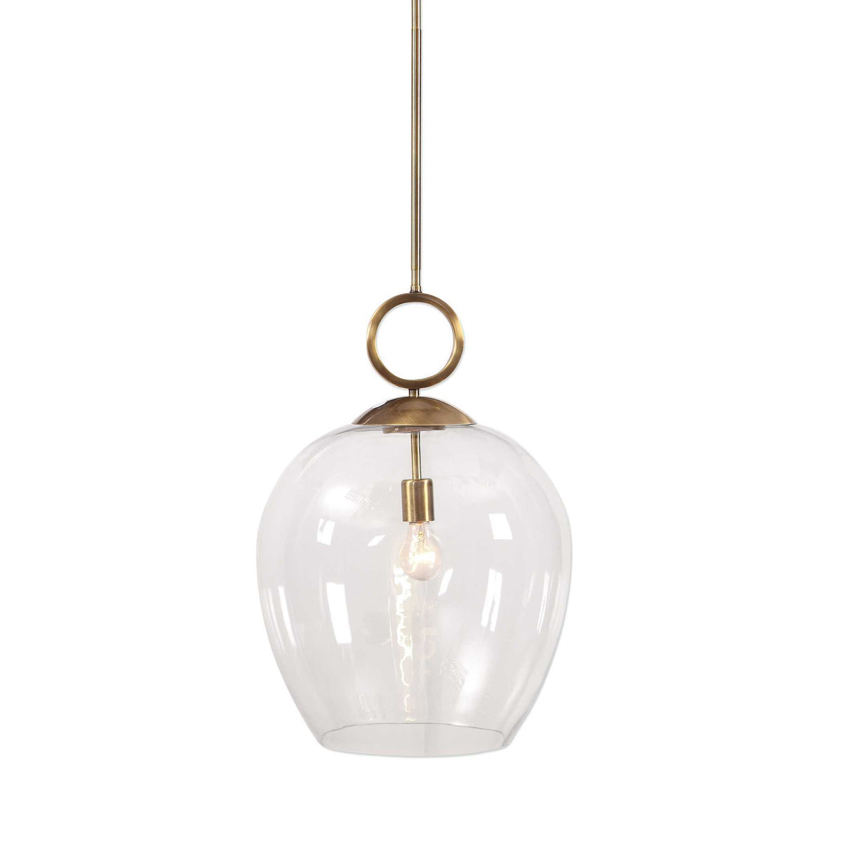 Calix Large Blown Glass 1 Light Pendant - White / Yellow by Uttermost - View 1