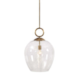 Calix Large Blown Glass 1 Light Pendant - White / Yellow by Uttermost - View 1