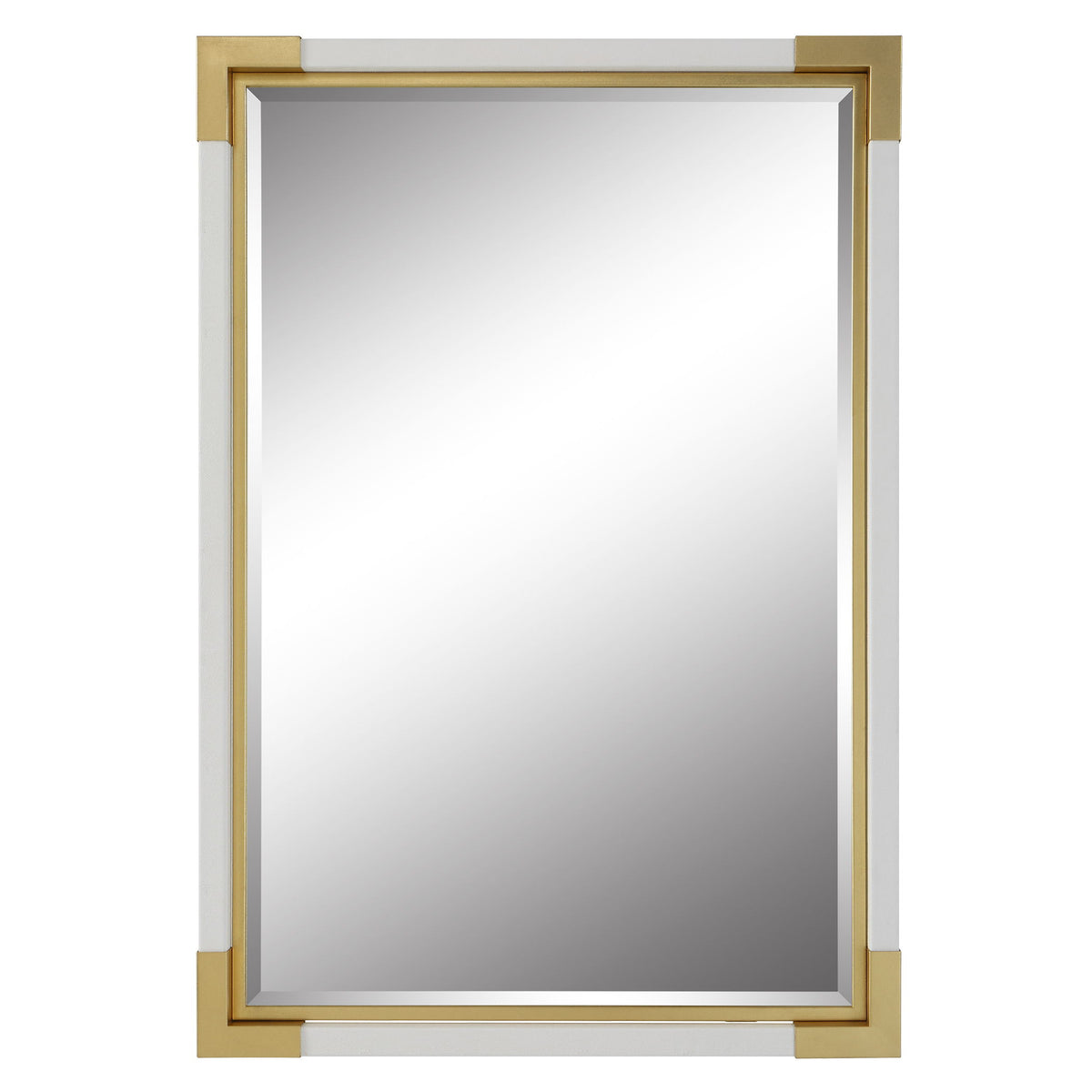 Malik White & Gold Mirror - White / Black by Uttermost - View 1