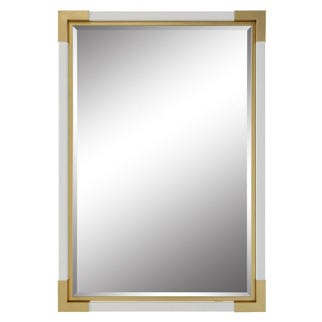 Malik White & Gold Mirror - White / Black by Uttermost - View 1