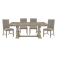 Traditional Style 5pc Dining Set Table with Extension Leaf and 4x Side Chairs Brownish Gray Finish Wooden Dining Kitchen Furniture - sold by Home Elegance USA