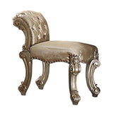 Acme - Vendome Vanity Stool 23008 Fabric, Gold Patina & Bone Finish