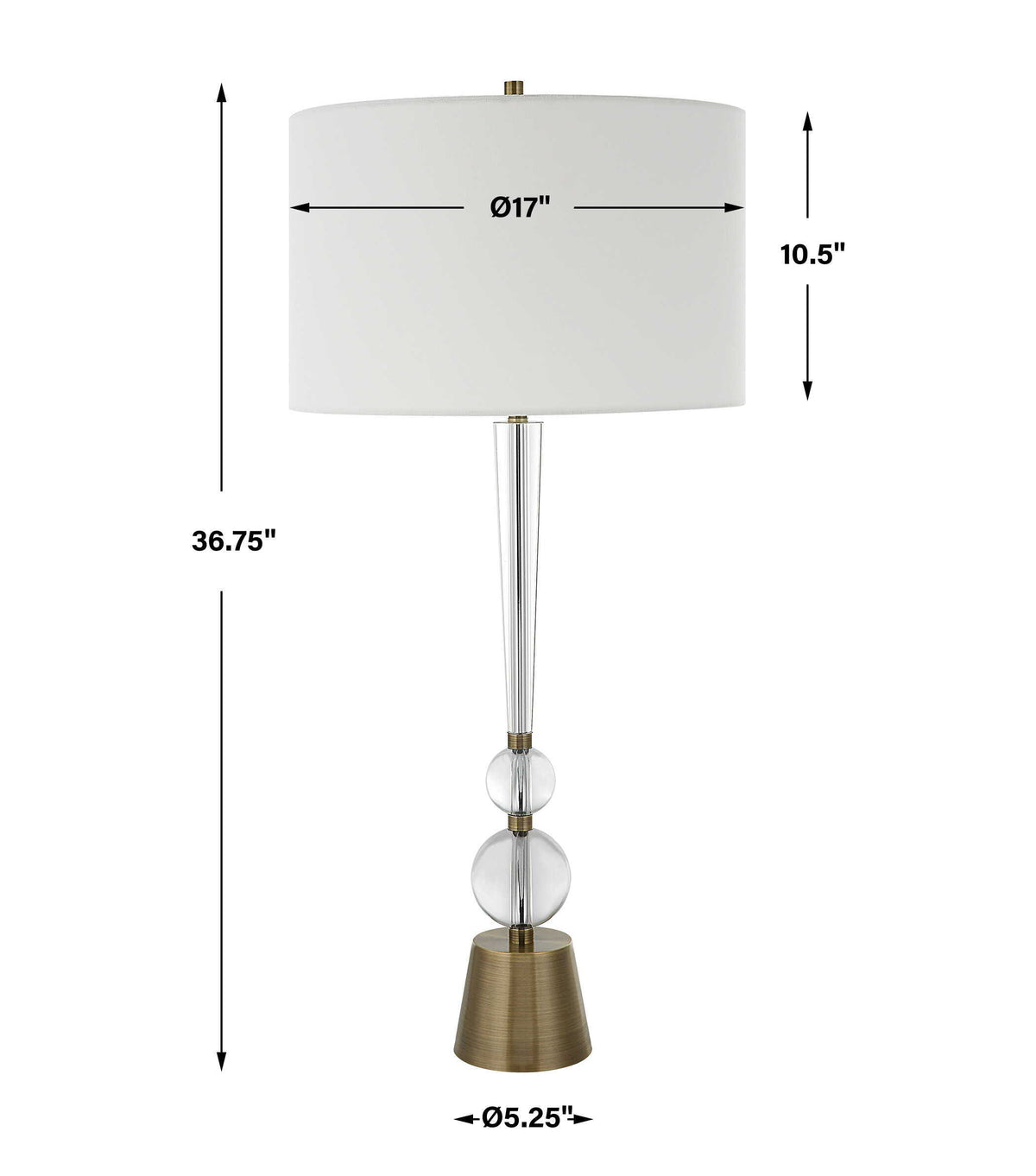 Annily Crystal Table Lamp Brass - Yellow by Uttermost - View 8