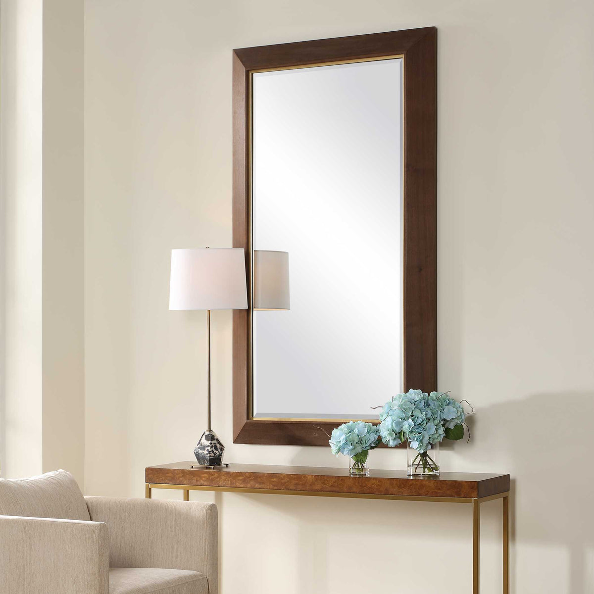 Matheson Rectangular Mirror Walnut - Dark Brown by Uttermost - View 3