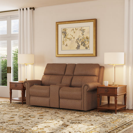 Bernard Power Reclining Loveseat With Console, Power Headrests & Lumbar | Flexsteel