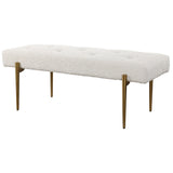 Olivier Bench - White / Gold by Uttermost - View 4