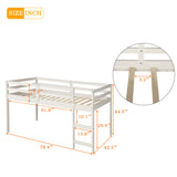 Low Study Twin Loft Bed with Cabinet and Rolling Portable Desk - White (OLD SKU :LP000113AAK) Home Elegance USA