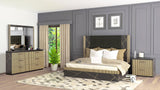 Modern Style 4Pc Queen Bedroom Set Made With Mango Wood and Finished with Brass Metal