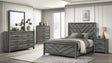 Denver Modern Style 5 Pc Queen Bedroom Set Made with Wood in Gray