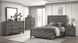 Denver Modern Style 5 Pc Queen Bedroom Set Made with Wood in Gray