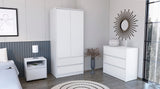 Beloit 3 Piece Bedroom Set, Nightstand + Dresser+ Armoire, White - sold by Home Elegance USA