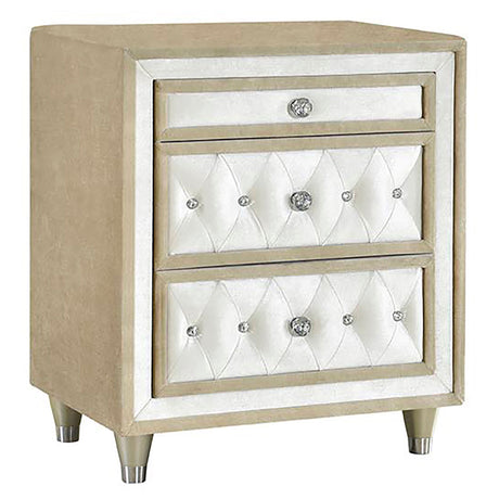 Justine Ivory and Camel 5-piece Upholstered Bedroom Set - sold by Home Elegance USA