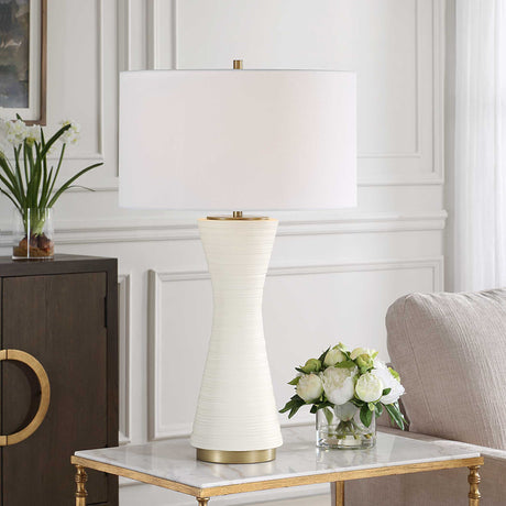 Ridgeline Matte White Table Lamp by Uttermost - View 2