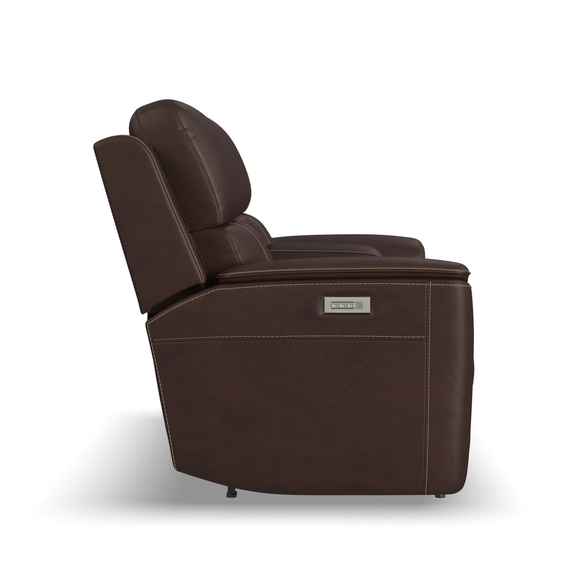 Henry Power Reclining Loveseat With Console & Power Headrests & Lumbar - Burnt Umber | Flexsteel
