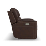 Henry Power Reclining Loveseat With Console & Power Headrests & Lumbar - Burnt Umber | Flexsteel