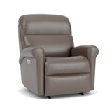 Davis Traditional Leather Power Recliner, Power Headrest | Flexsteel