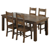 Mina Rustic Golden Brown 5-piece Dining Table Set
