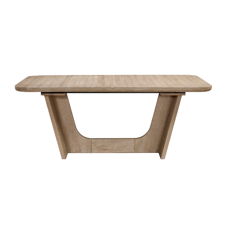 Wooden dining table on a white background