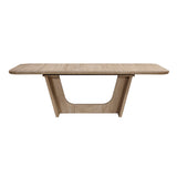 Wooden dining table on a white background