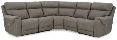 Ashley Fossil Starbot 23501S4 5 - Piece Power Reclining Sectional - Faux Leather | Home Elegance USA