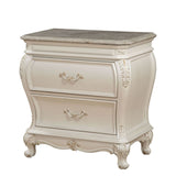 Acme - Chantelle Nightstand W/Granite Top 23543 Pearl White Finish