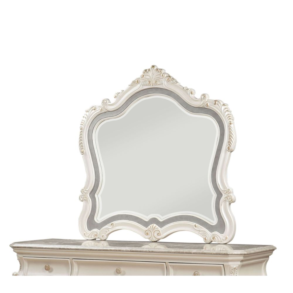 Acme - Chantelle Mirror 23544 Pearl White Finish