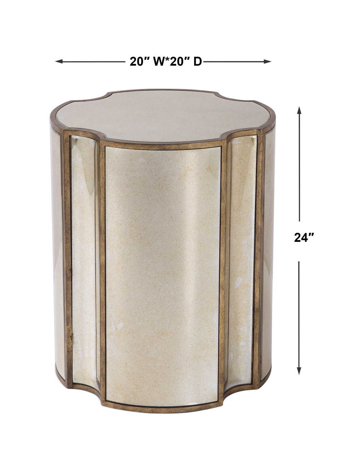 Harlow Mirrored Accent Table - Gold by Uttermost - View 5