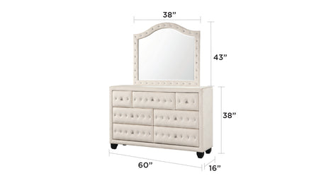 Encore Modern Style Tufted and Upholstered Queen 4PC Bedroom set made with wood in Beige(NJ Inventory) - sold by Home Elegance USA