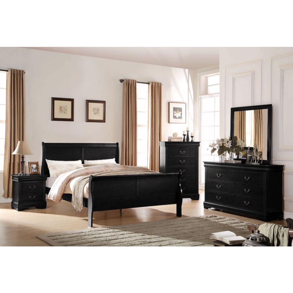 Acme - Louis Philippe EK Bed 23727EK Black Finish